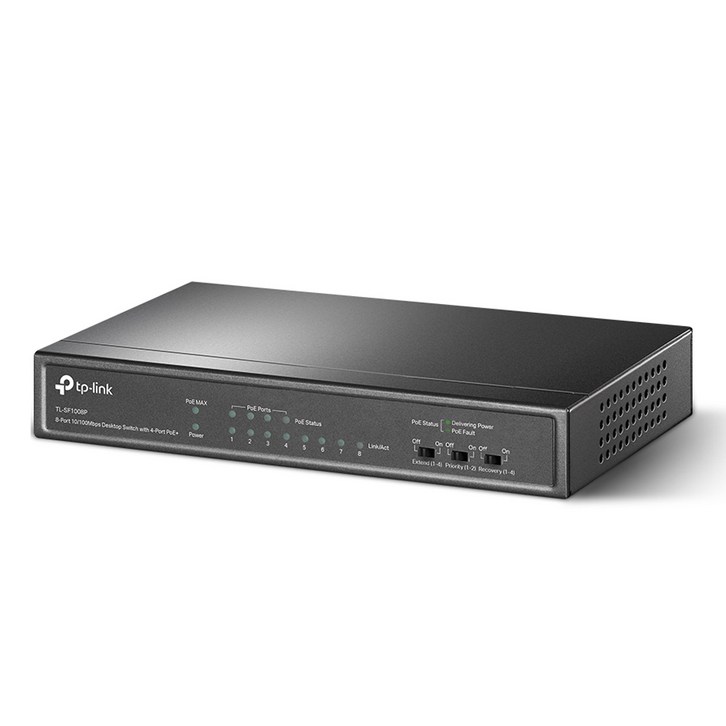 티피링크 8포트 10 / 100Mbps 데스크톱 4 PoE+ 스위칭허브, TL-SF1008P
