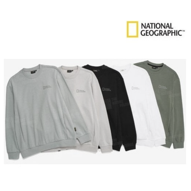 국내정품 내셔널지오그래픽 간절기 남여공용 빅로고 맨투맨