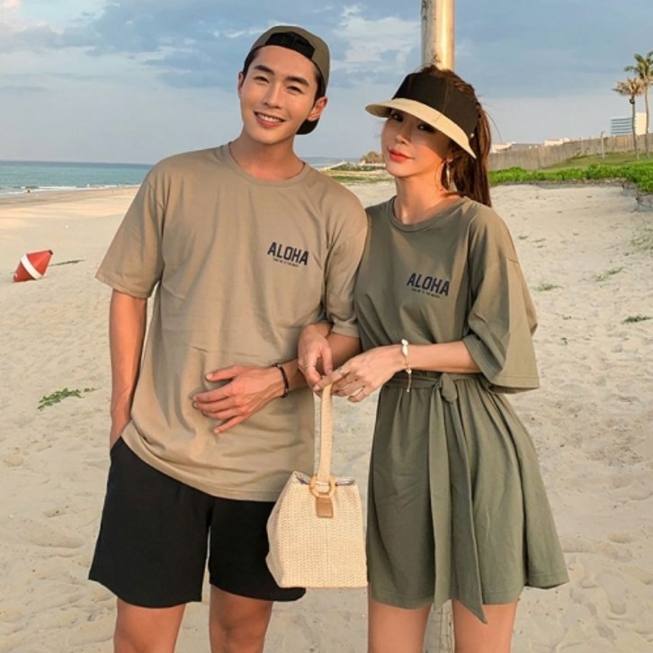 스트릿 빈티지 알로하 비치웨어 커플룩 1OP17966F