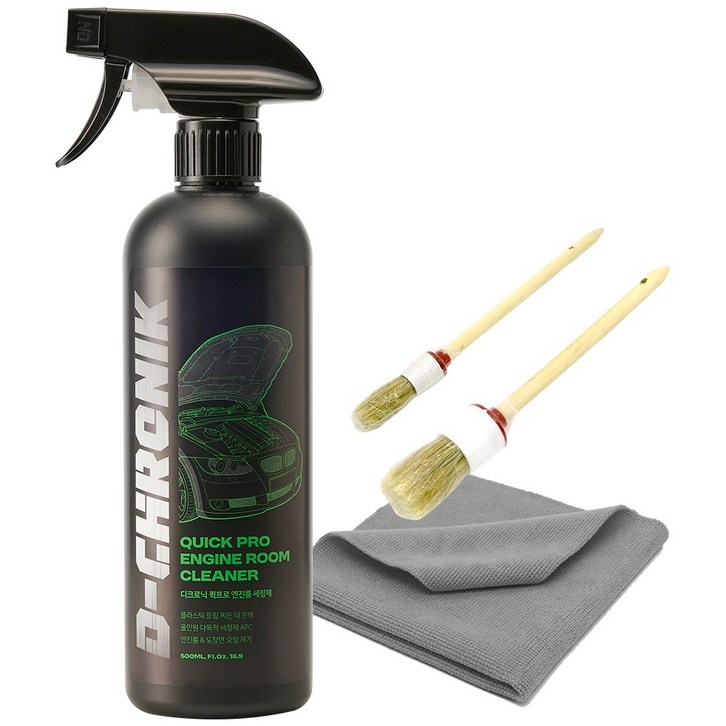 디크로닉 퀵프로 500ml 엔진룸 청소 세정제 크리너 코팅 왁스 코팅제 APC 다목적 세트, 1세트, 500ml