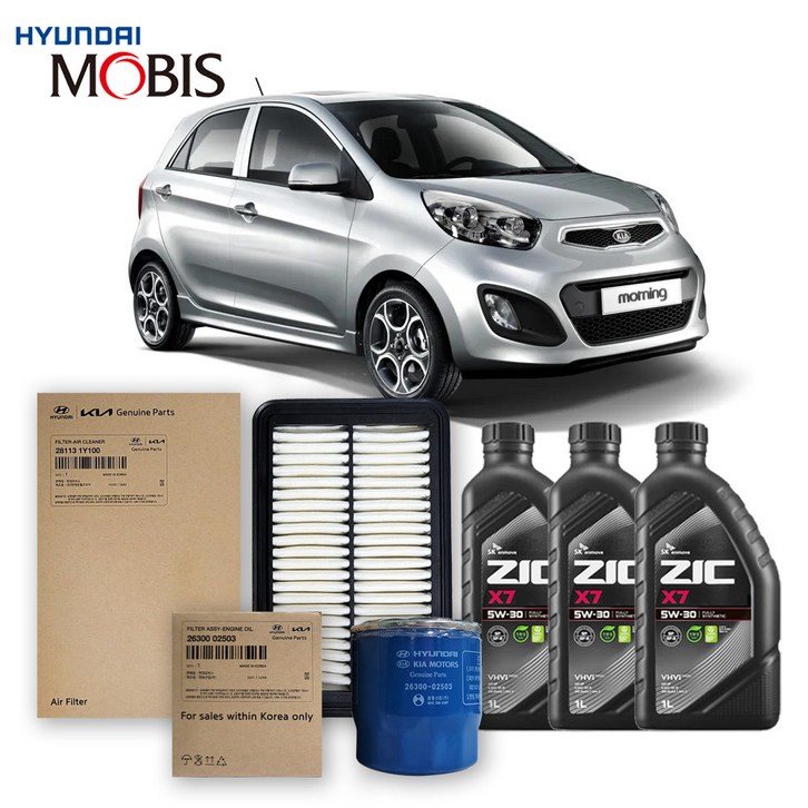 올뉴 모닝 TA 가솔린휘발유바이퓨얼 1.0 터보없음1114년식 순정필터지크합성유 3L