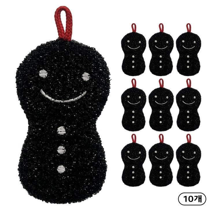 크린라이프 눈사람블랙수세미 10P, 2세트, 5개