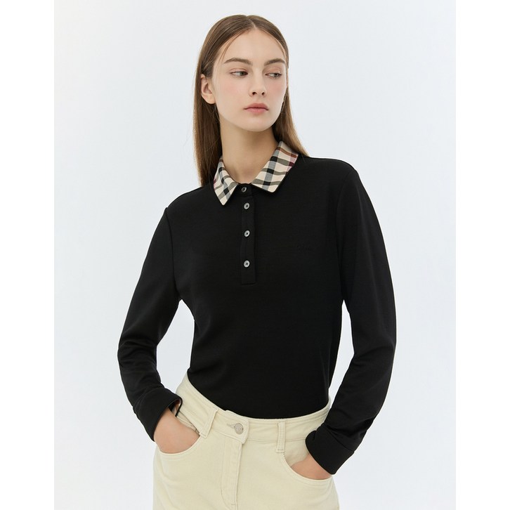 23FW 스테디셀러블랙 체크배색 울혼방 긴팔카라티셔츠 WKTS3D901BK 23FW 스테디셀러블랙 체크배색 울혼방 긴팔카라티셔츠 WKTS3D901BK