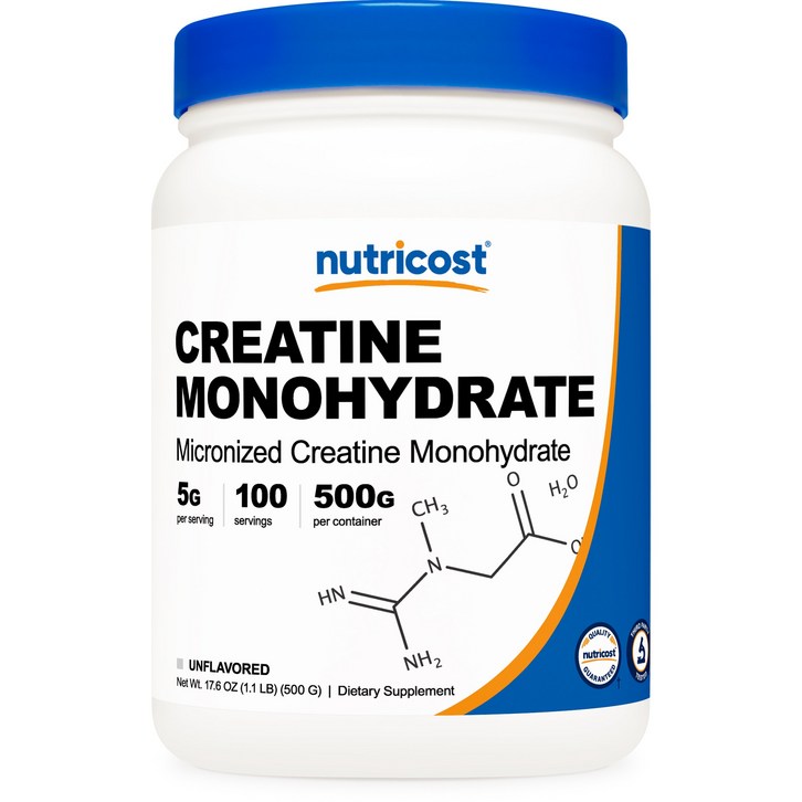 Nutricost 마이크로나이즈드 크레아틴 모노하이드레이트, 500g, 1개