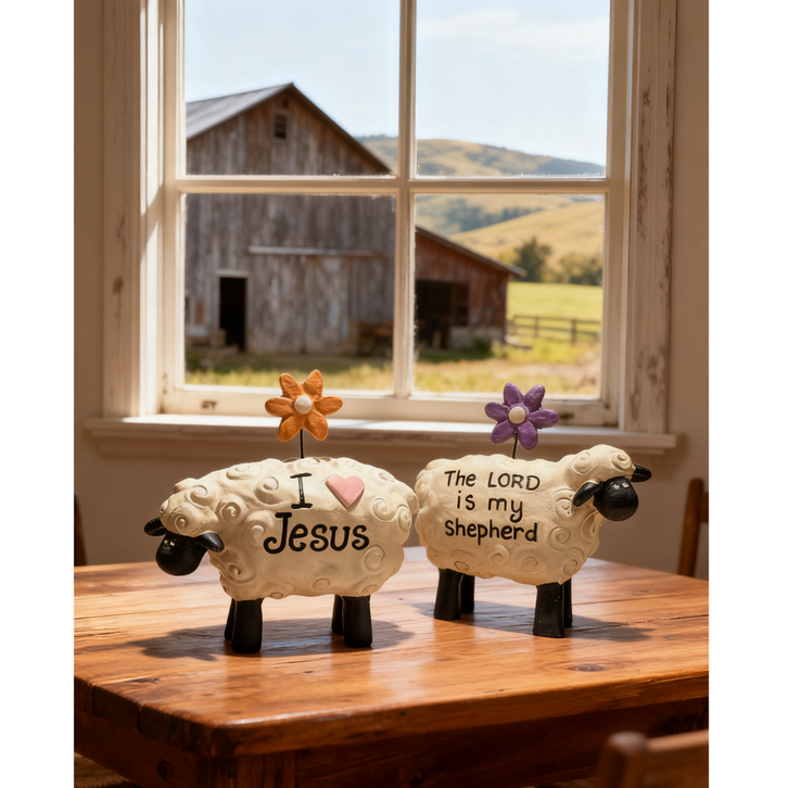 기독교 천주교 양 인테리어 소품 2종세트 부활절 성탄절 교회 세례 선물