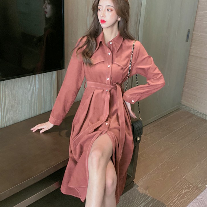 포플러앤씨 베넷 벨트 미디 원피스 포플러앤씨 베넷 벨트 미디 원피스