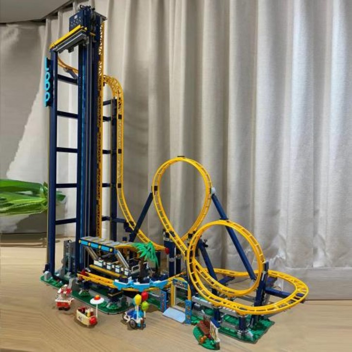 중국레고 호환 10303 루프 코스터 롤러 놀이 공원 브릭 모듈식 모델 빌딩 블록 장난감 3756 개