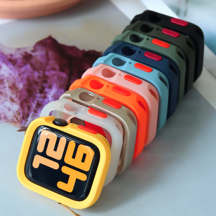 데이오프 애플워치 호환 실리콘 범퍼 케이스 풀커버, 4 핑크 40/41mm