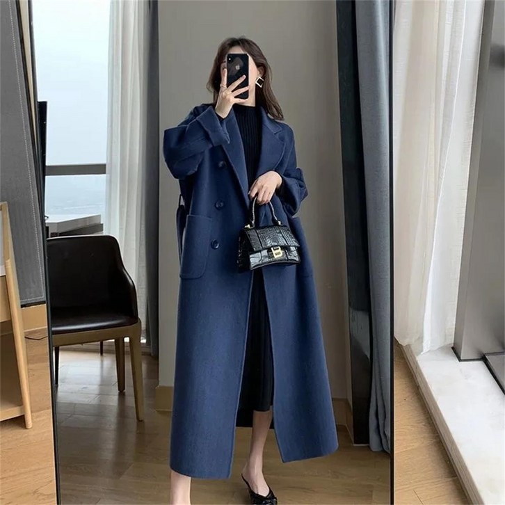 꽃소담 여자 루즈핏 모직 롱 오버코트 QQA2947 꽃소담 여자 루즈핏 모직 롱 오버코트 QQA2947