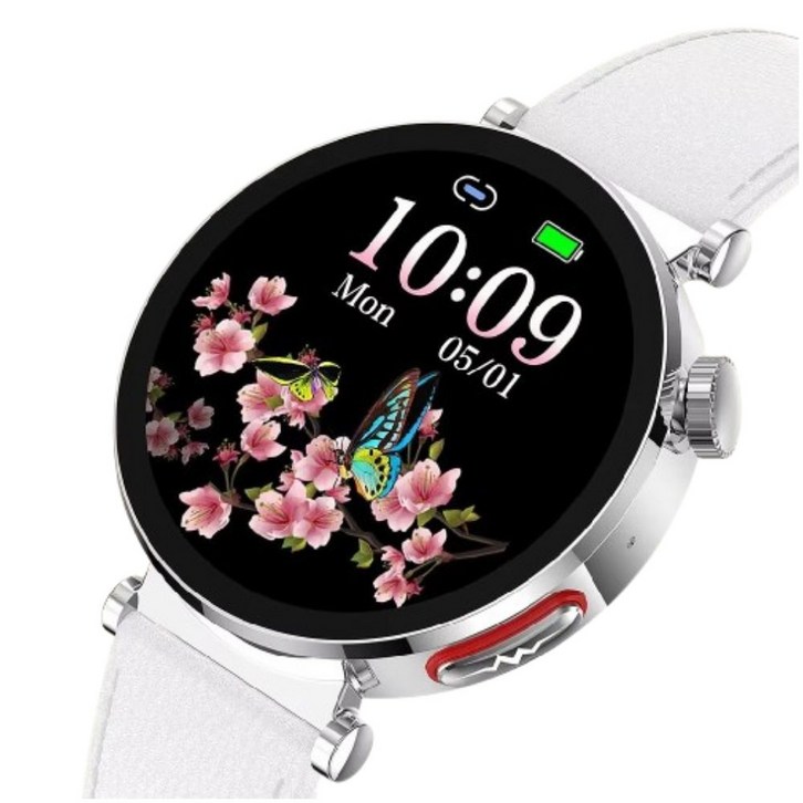 액션맨 글루코워치 건강데이터 스마트워치 한글지원 영상매뉴얼, 화이트레더, 3.8cm, 블루투스