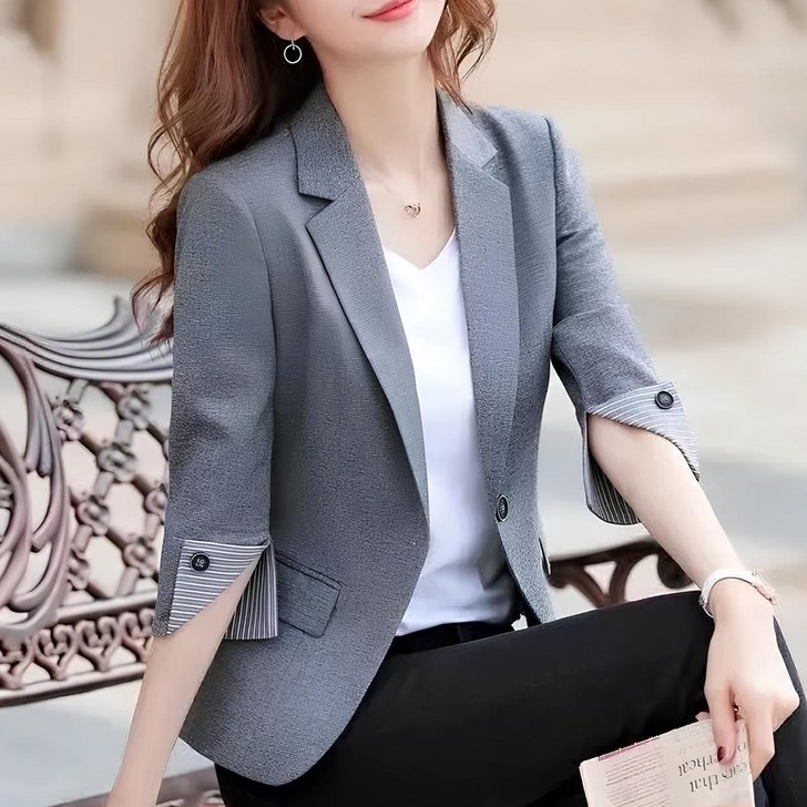 아뗄릭 여성용 엘로인 심플 7부 테일러드 자켓 10434
