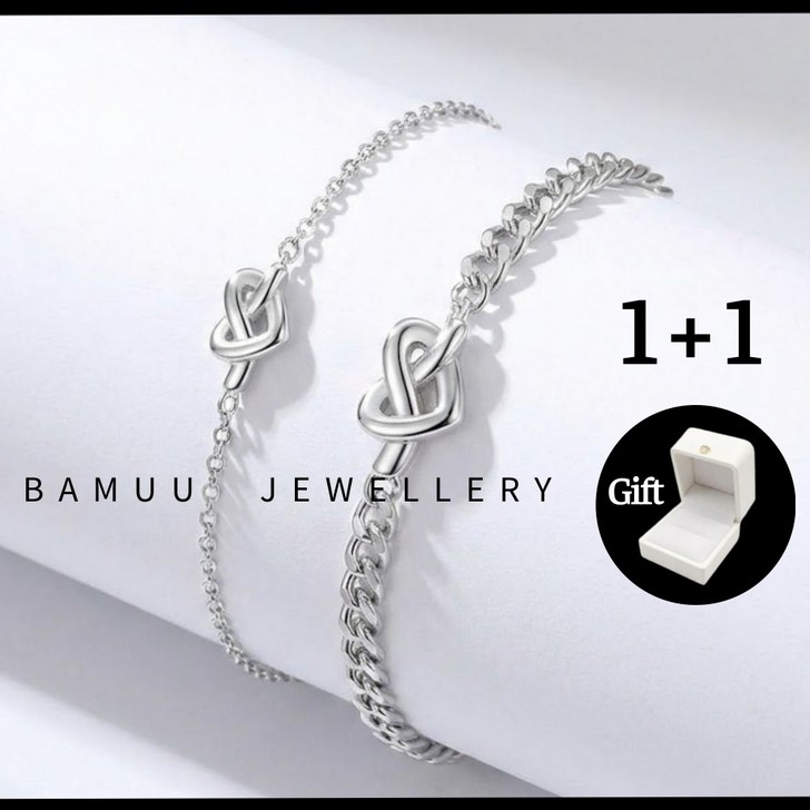 BAMUU 11 러브노트 커플팔찌 은커플 팔찌 발렌타인데이 화이트데이 선물