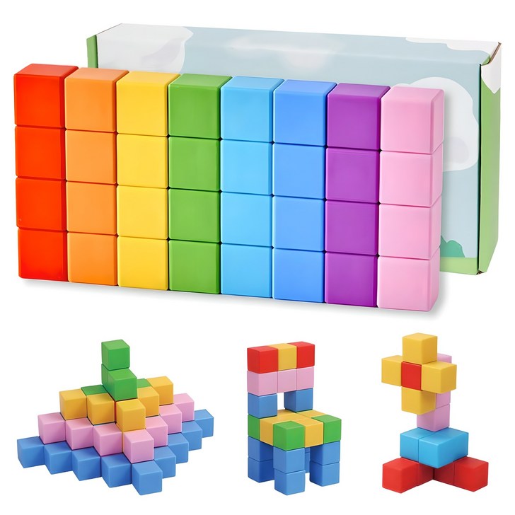 베어블리 2세대 자석 블럭 블록 큐브 교구 32pcs, 1개