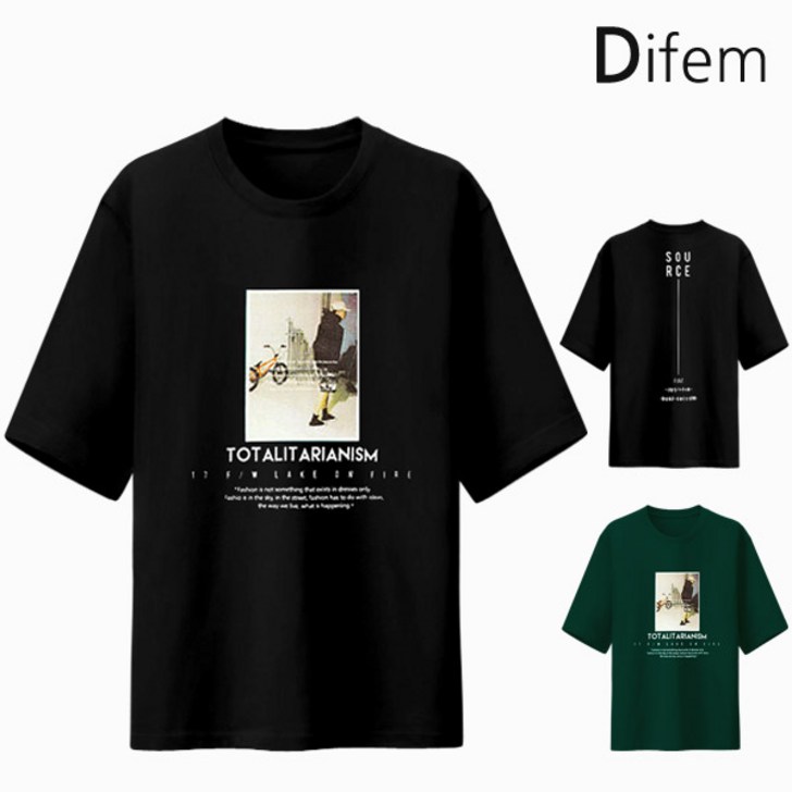 디프엠 5부오버핏반팔 토탈소스 M~5XL 빅사이즈 남녀공용 반팔티셔츠 반팔 티셔츠