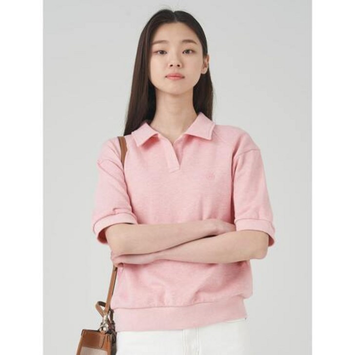 [빈폴레이디스] 칼라 래글런 반소매 스웨트 셔츠 라이트 핑크 BF3342U03Y 132,050
