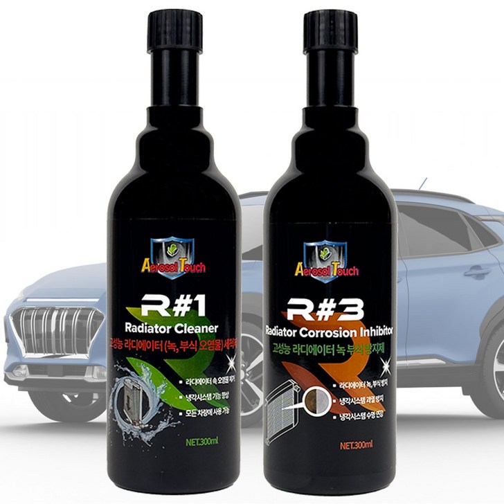 자동차관리세트 R1 라디에이터 클리너 세척제  R3 라디에이터 녹 부식 방지제, 1세트