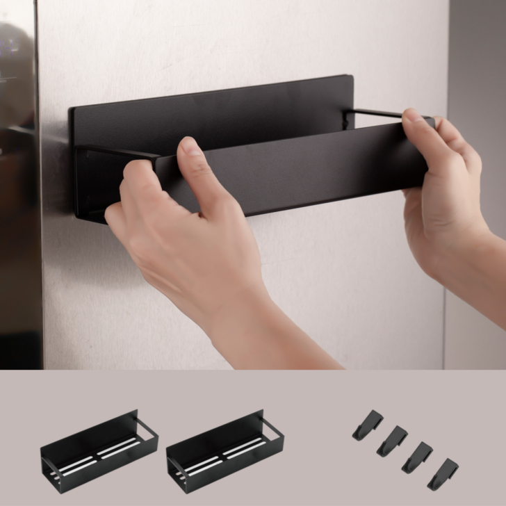 제나모라 현관문 냉장고 강력 자석선반 2개후크세트 LV001