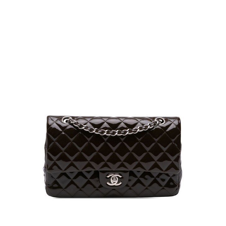 샤넬  중고 20102011 미디엄 클래식 페이턴트 더블 플랩 숄더 백