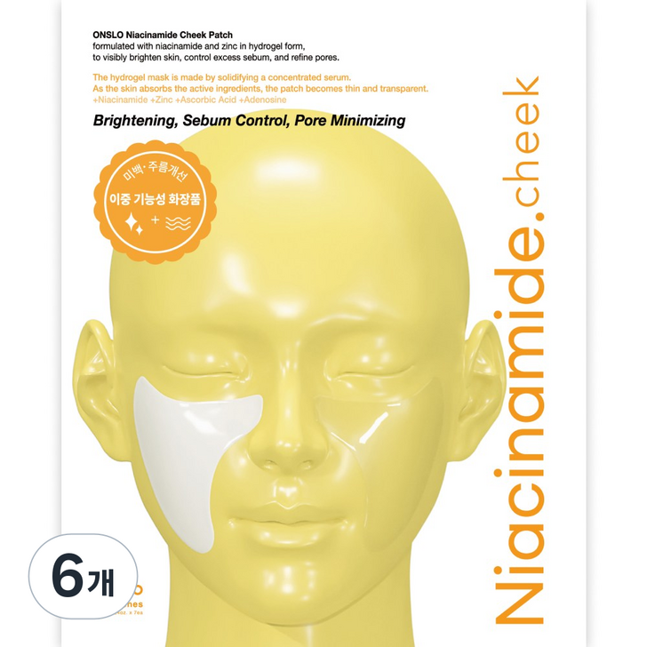 온슬로 나이아신아마이드 치크팩, 6개, 7개입
