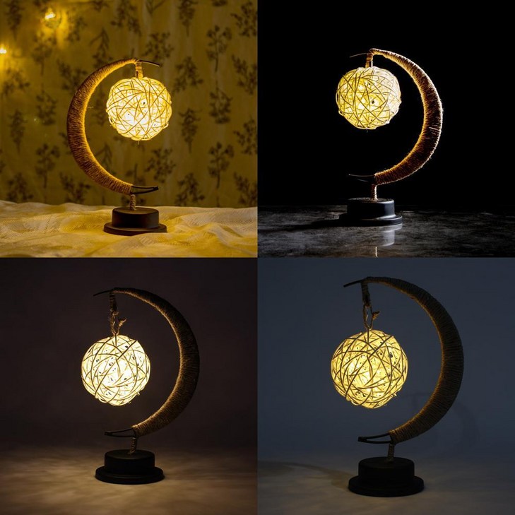 LED 초승달 무드등 웜색 건전지 LED무드등 달모양조명