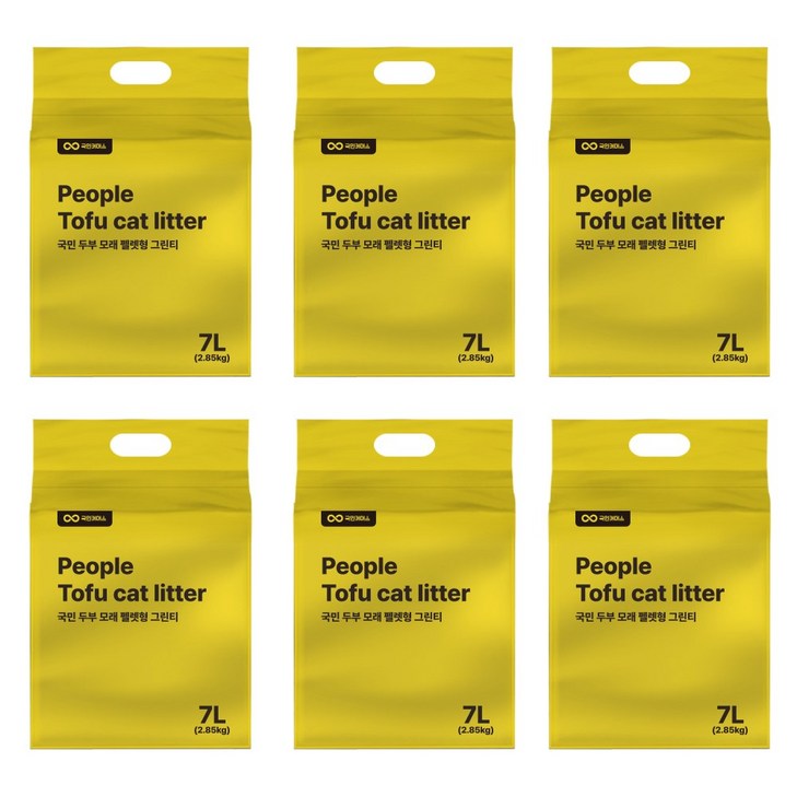 국민모래 두부모래 녹차 펠렛형 1.5mm 7L x 6EA 고양이 배변모래 국민모래 두부모래 녹차 펠렛형 1.5mm 7L x 6EA 고양이 배변모래