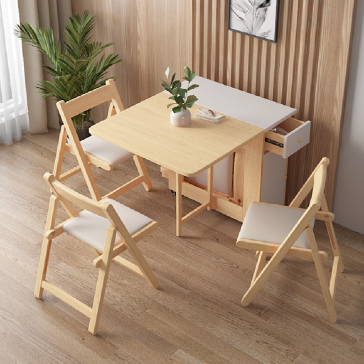 트랑떼 공간활욜 이동식 확장형 접이식 식탁 테이블 식탁 1.2M 의자별도