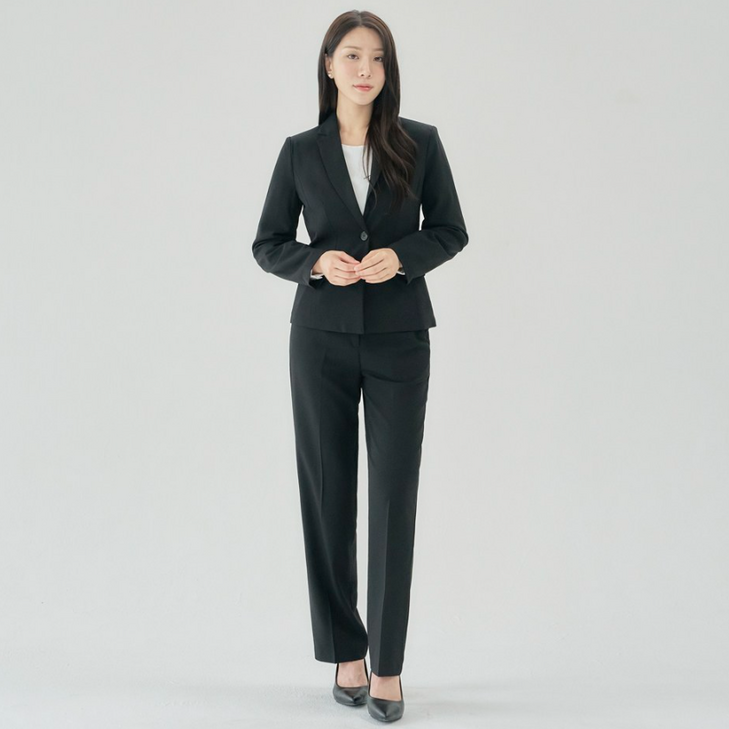 더웨이나인 여성 바지 정장 세트 여자 면접 기본 블랙 가성비