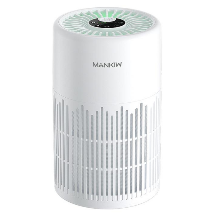 Mankiw맨큐 저소음 미니 공기청정기 최대 30제곱미터 초미세먼지 제거 다중 항균 필터 무드등 지원 PCAP01, 화이트