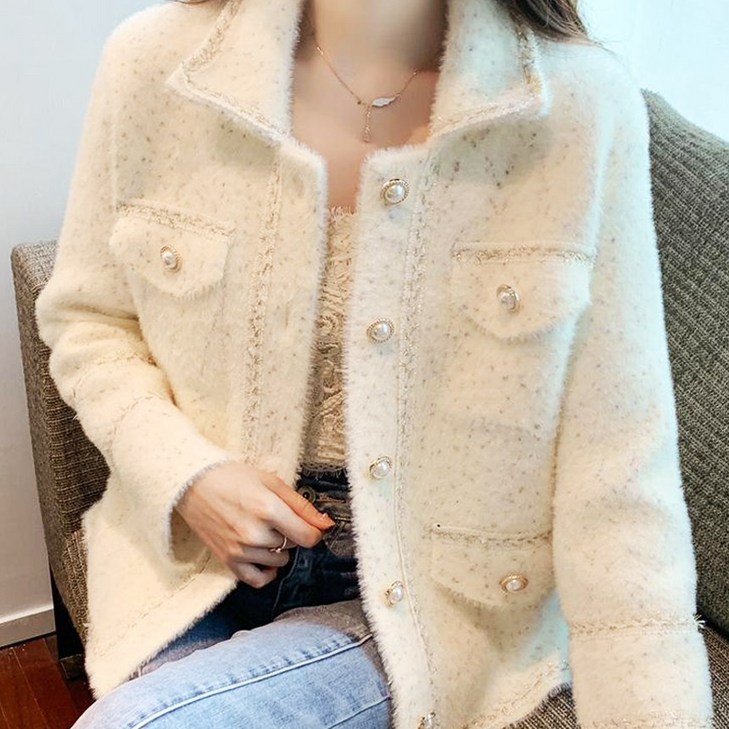 여성 가을 겨울 따뜻한 스웨터 코트
