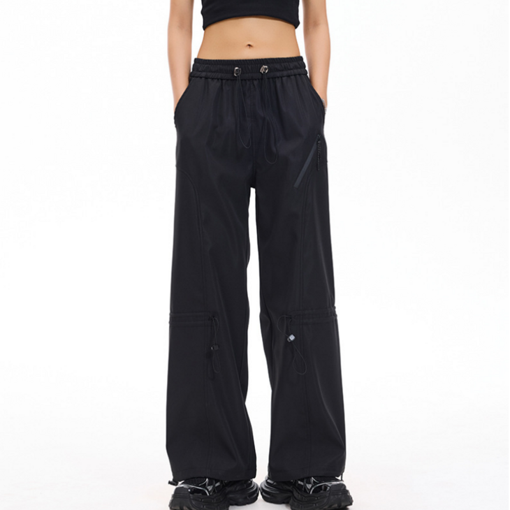 스타일닥터 여성 카고 팬츠 카고 밴딩 스판 바지 스트링