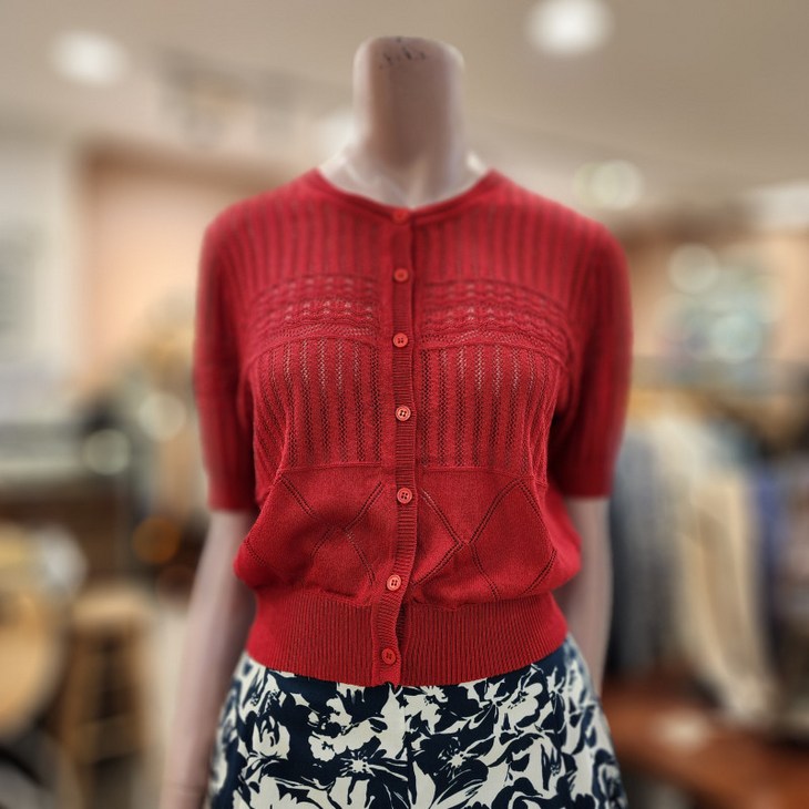 BCBG 레이스업 블럭 CD 카디건   B4B5K281 24   RED