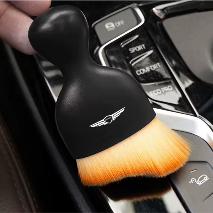 제네시스 호환 차량 먼지 브러쉬 자동차 내부 실내 청소 송풍구 대시보드 먼지털이 브러쉬 세차 차량용품 고객커스텀 국내 각인 자체제작 상품, 1개