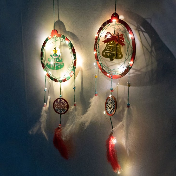 바오바론 크리스마스 드림 캐쳐 성탄절 DIY 장식 만들기 재료 소품 어린이 학습 초등학교 미술 수업, 트리