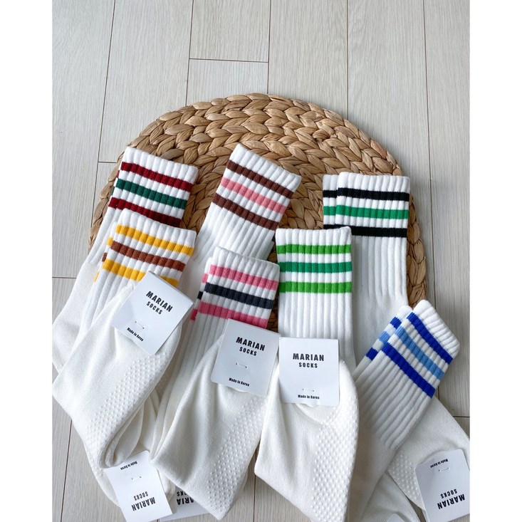 러빈동키 컬러 단가라 도톰 조거 삭스 양말  7 color