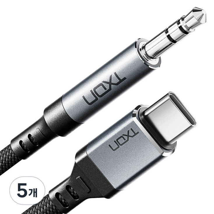 티엑스온 USB C타입 to AUX 3극 스테레오 오디오 케이블 차량용 옥스선