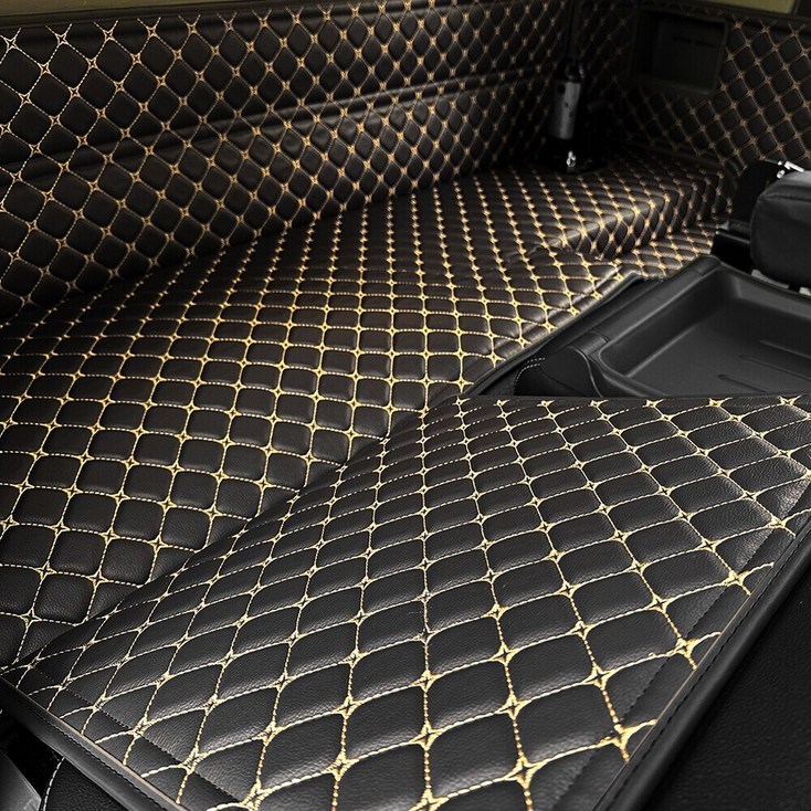 포터2 EV 전기차 카고캡 전용 3D 입체 풀커버 매트, 블랙골드스티치