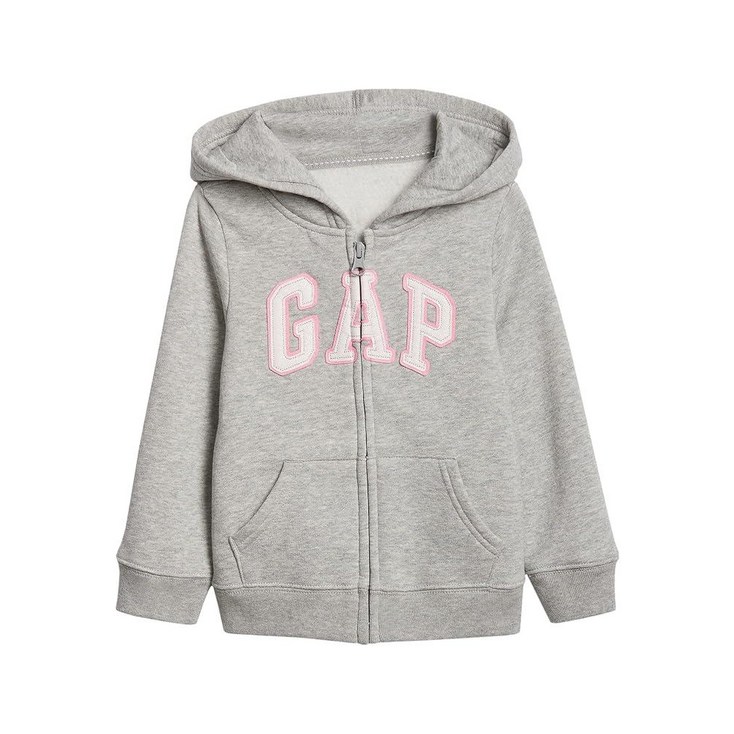 GAP Baby Girls Logo FullZip Sweatshirt HEATHER GREY 1824M