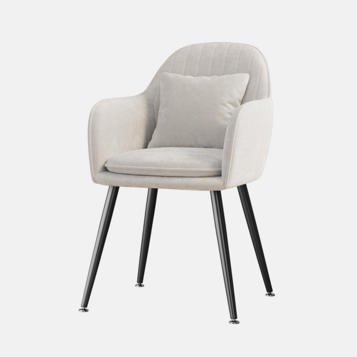 지누아 스퀘어 포휴먼 암체어 +쿠션증정 거실의자 식탁의자 인테리어의자, 1개, 화이트