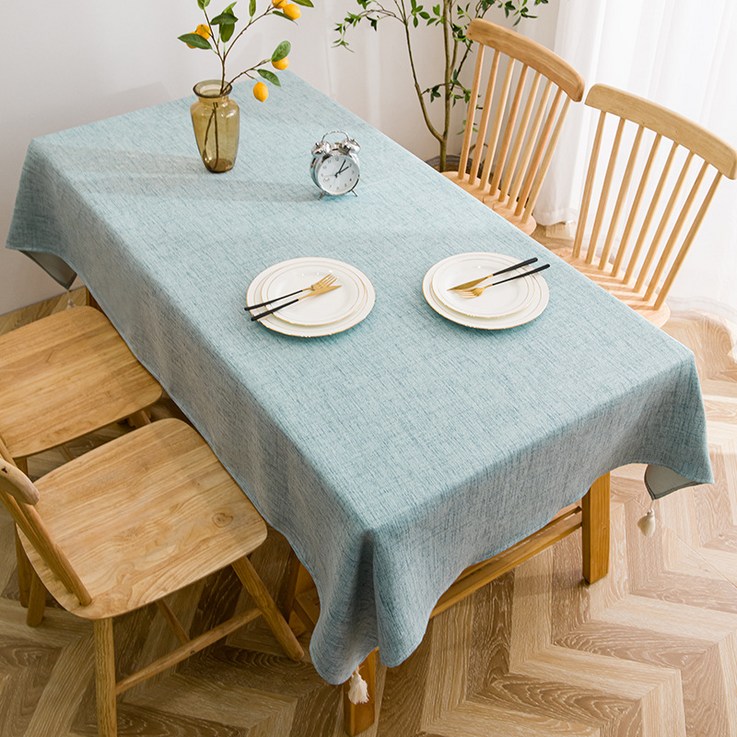 생활스쿨 북유럽 감성 식탁보, 150 x 90 cm, 블루