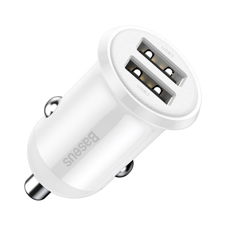 베이스어스 Grain 차량용 듀얼 USB2 충전기 4.8A 베이스어스 Grain 차량용 듀얼 USB2 충전기 4.8A