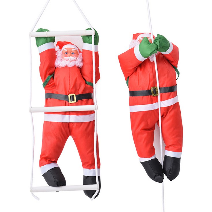 Modlauna대형 벽타는 크리스마스 트리 장식 인테리어 데코 꾸미기 소품 사다리 로프 산타 인형, 1개
