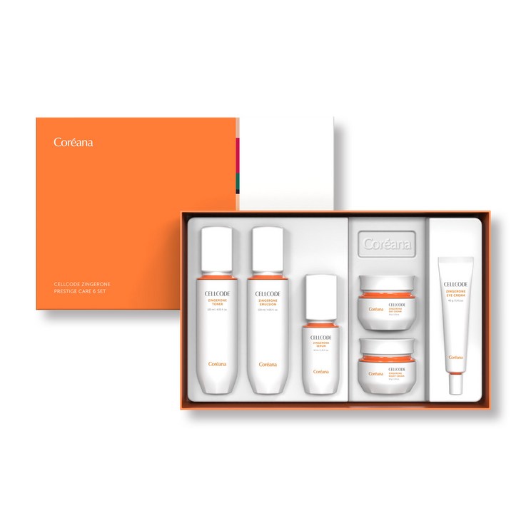 코리아나 셀코드 진저론 6종세트 토너120ml, 세럼40ml, 에멀전120ml, 데이크림50g, 나이트크림50g, 아이크림40g, 1개