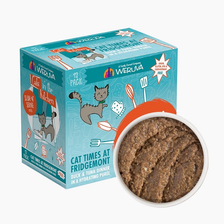 웨루바 캣츠인더키친 파테 파우치 캣 타임즈 앳 프리지먼트 85g 12P 오리, 참치, 1팩, 1020g, 혼합맛