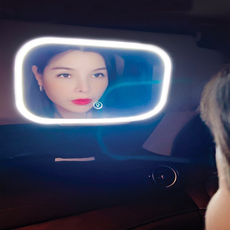 화장 거울 LED 조명 메이크업 차량용 룸미러 선바이저 화장거울, 1개 화장 거울 LED 조명 메이크업 차량용 룸미러 선바이저 화장거울, 1개