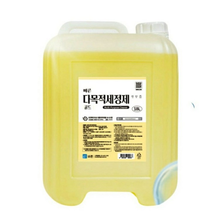 바른 초강력 다목적세정제 골드, 레몬에이드향, 18L, 1개, 1개, 18L 바른 초강력 다목적세정제 골드, 레몬에이드향, 18L, 1개, 1개, 18L