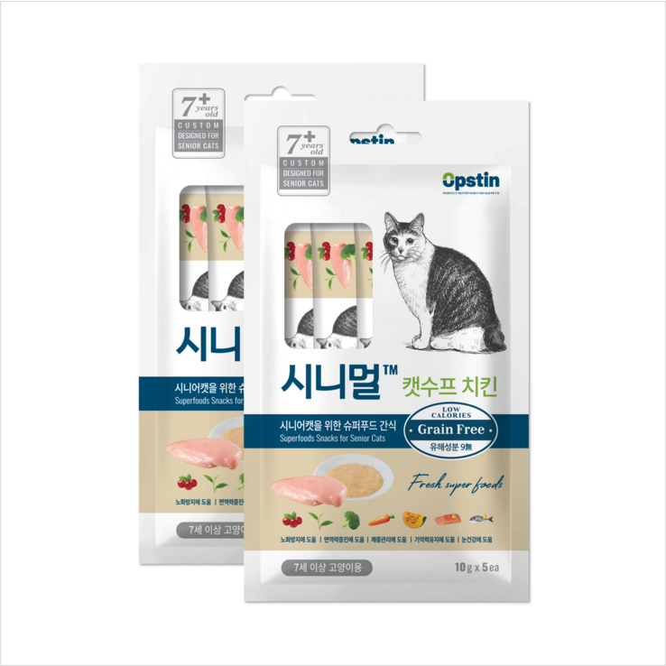 시니멀 캣수프 멀티 치킨 5스틱, 치킨맛, 2개 시니멀 캣수프 멀티 치킨 5스틱, 치킨맛, 2개