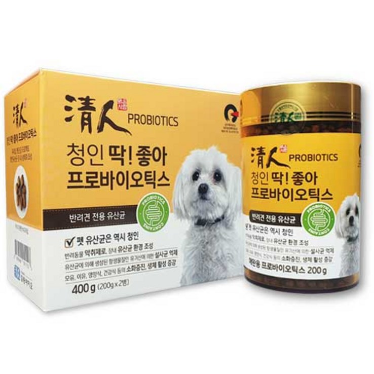 청인 반려견 딱좋아 프로바이오틱스 200g x 2p, 배변활동 원활, 1개, 소화기능 개선