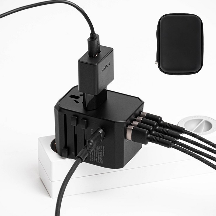 바코 해외 여행용 고속충전 멀티 어댑터 플러그 USB 5.6A 5포트 C타입 호환 콘센트 Travel Multi-Plug01