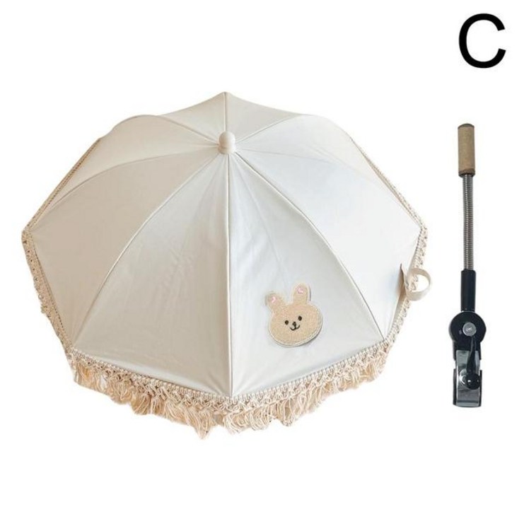 아기 유모차 태양 보호 파라솔 보헤미안 빈티지 UV 접는 우산 야외 프린지 비치 - 투데이밈