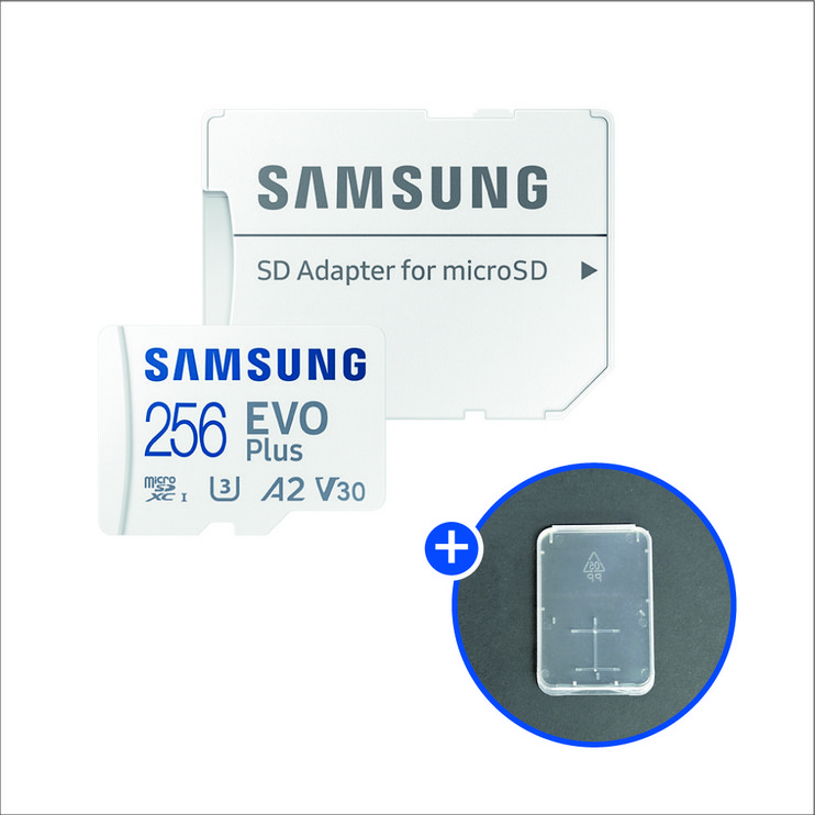 삼성전자 마이크로SD카드 EVO PLUS MBMC256KAKR SD카드 케이스 삼성전자 마이크로SD카드 EVO PLUS MBMC256KAKR SD카드 케이스